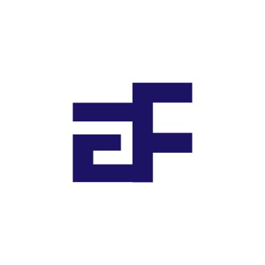 AF ilk harfleri küçük harf bağlantılı logo simge vektör