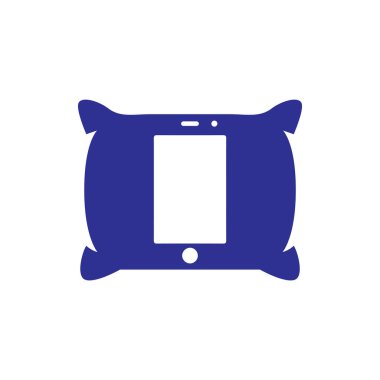 pillow and smart phone logo vector clipart
