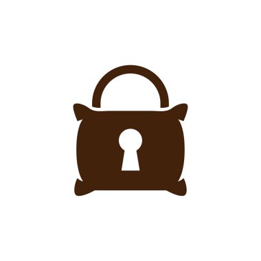 Asma kilit anahtar logo vektör yastık