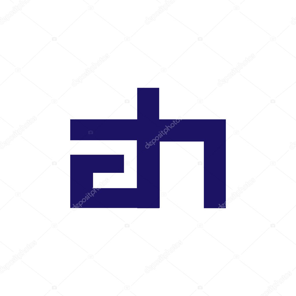 Ah Initial Letter lowercase Linked logo icon vector