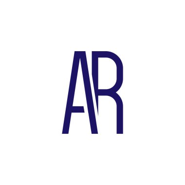 AR ilk mektup bağlantılı logo simge vektör
