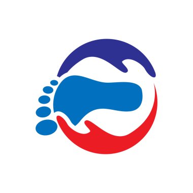 Ayak masaj sağlık logo simge vektör