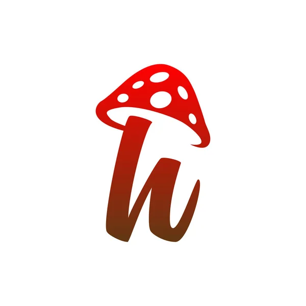 Carta Vetor Ícone Logotipo Cogumelo Minúsculo — Vetor de Stock
