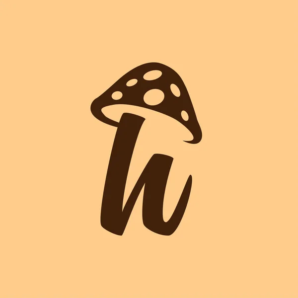 Letter Lowercase Mushroom Logo Icon Vector — Stock Vector