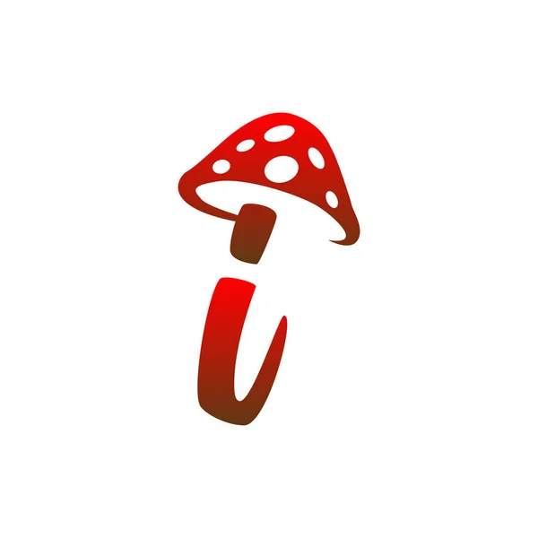 Letter Lowercase Mushroom Logo Icon Vector — Stock Vector