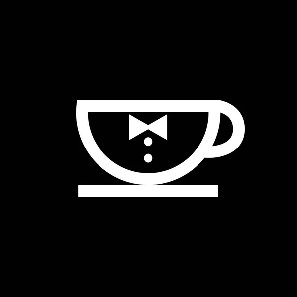 Fliege Kaffeeglas Logo Symbol Vektor — Stockvektor