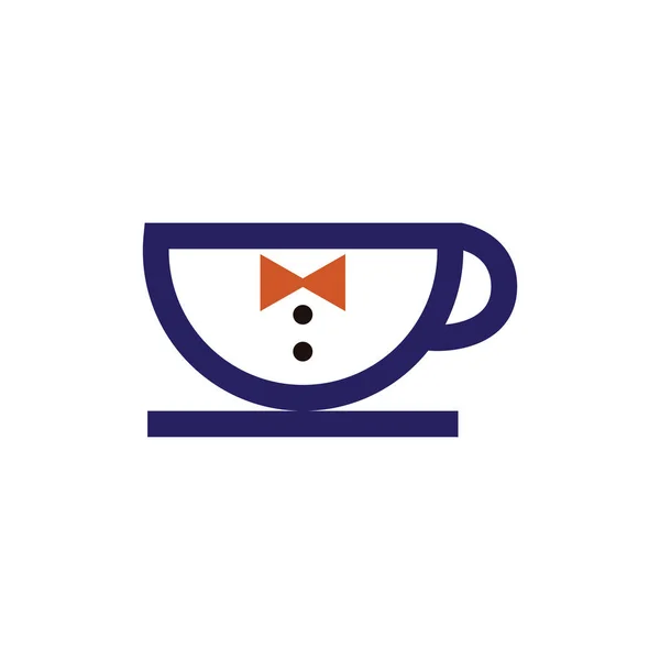 Muszka Ikona Logo Kawy Szkło Wektor — Wektor stockowy