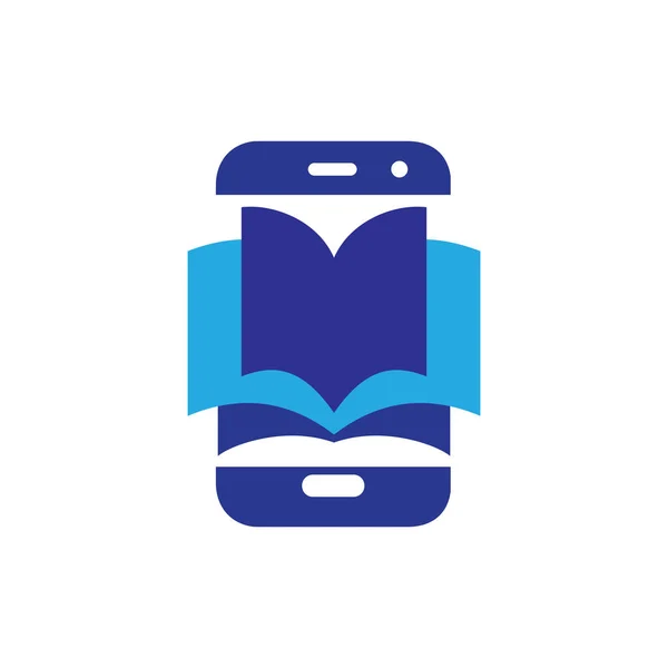 Teléfono Móvil Libro Logo Icono Vector — Archivo Imágenes Vectoriales