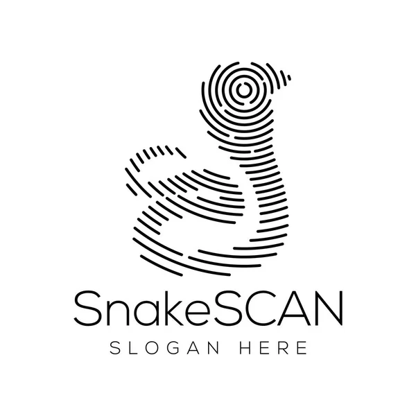 Snake Scan Technology Logo Vector Element Animal Technology Logo Template — Stock Vector