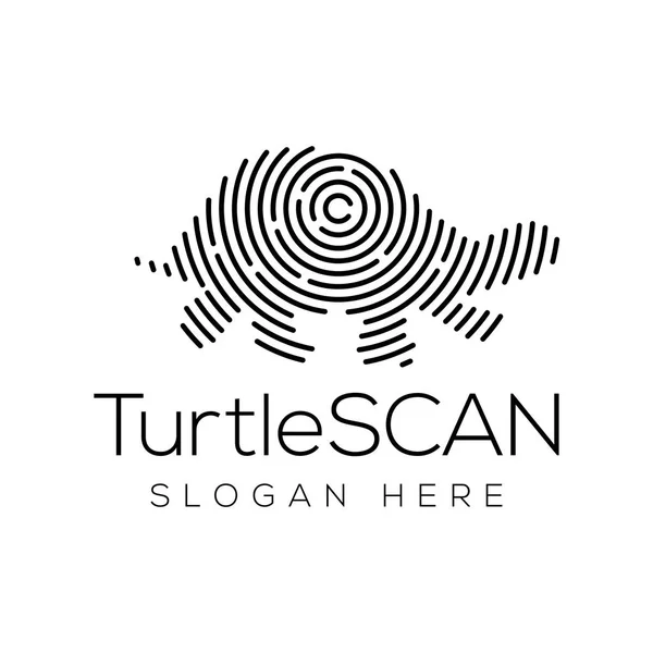 Turtle Scan Technology Logo Vector Element Animal Technology Logo Template — Stock Vector