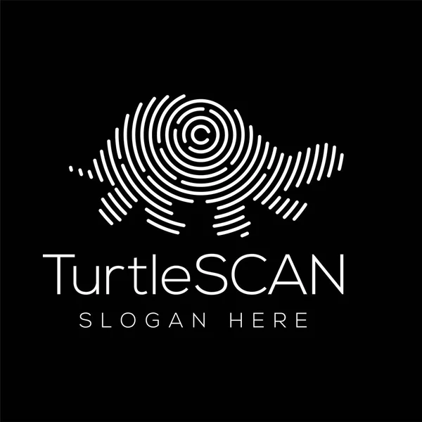 Turtle Scan Technology Logo Vector Element Animal Technology Logo Template — Stock Vector