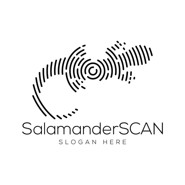Salamander Scan Technologie Logo Vektor Prvek Zvířecí Logo Šablona — Stockový vektor