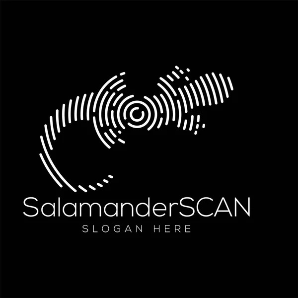 Salamander Scan Technology Logo Vektorelement Vorlage Tiertechnologie Logo — Stockvektor