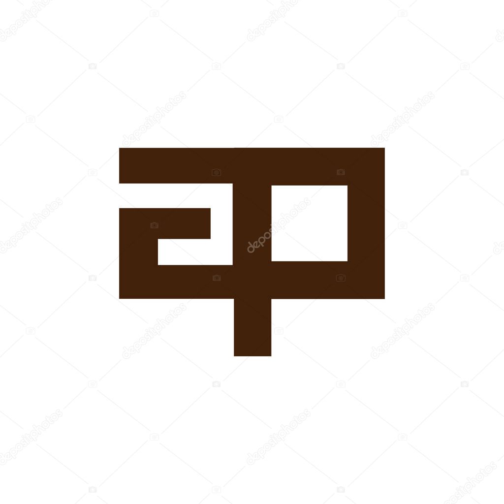 a p Initial Letter lowercase Linked logo icon vector