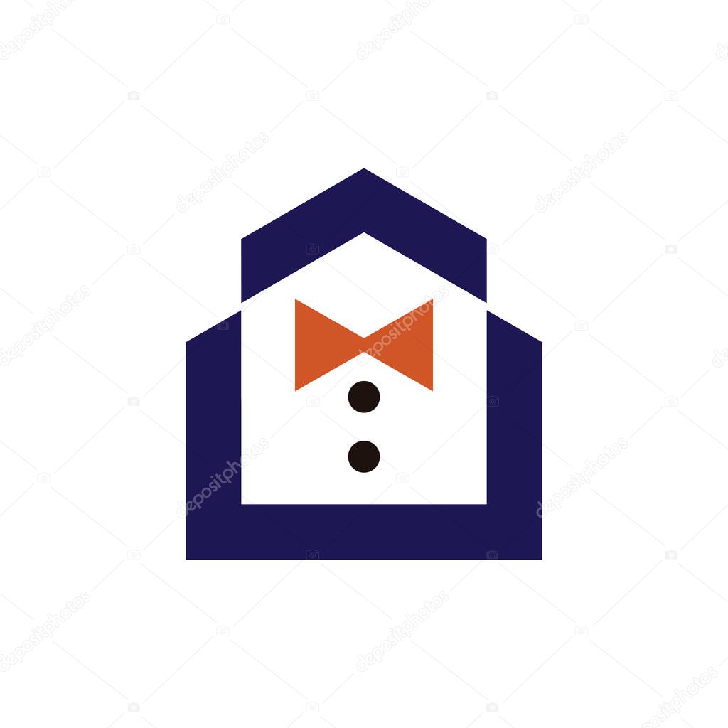 Home bow tie logo icon vector