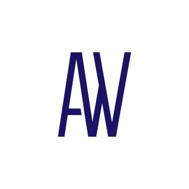 AW ilk mektup bağlantılı logo simge vektör