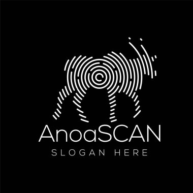 Anoa tarama teknolojisi Logo vektör öğesi. Hayvan teknoloji Logo şablonu