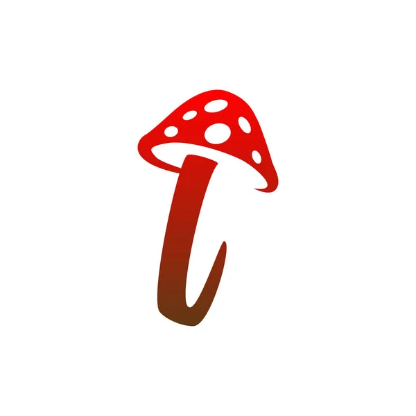 Lettera Minuscolo Fungo Logo Icona Vettoriale — Vettoriale Stock