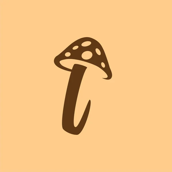 Letter Lowercase Mushroom Logo Icon Vector — Stock Vector