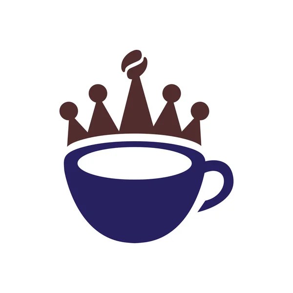 Coffee King Logo Icon Vector Template — Stock Vector