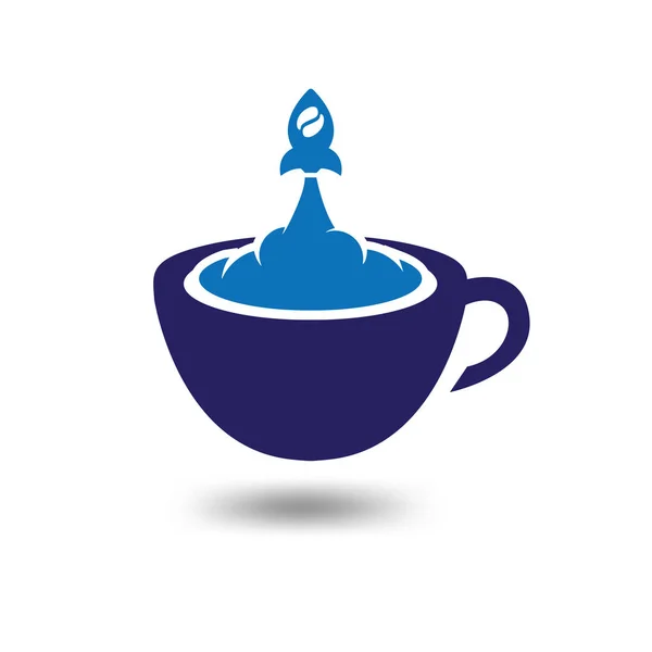 Kaffee Mit Rakete Logo Symbol Vektor Vorlage — Stockvektor