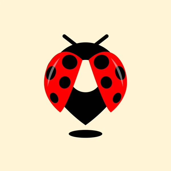 てんとう虫ピンの場所のロゴのアイコン ベクトル — ストックベクタ