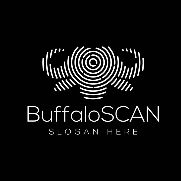 Buffalo Scan Technologie Logo Vektor Element Vorlage Tiertechnologie Logo — Stockvektor