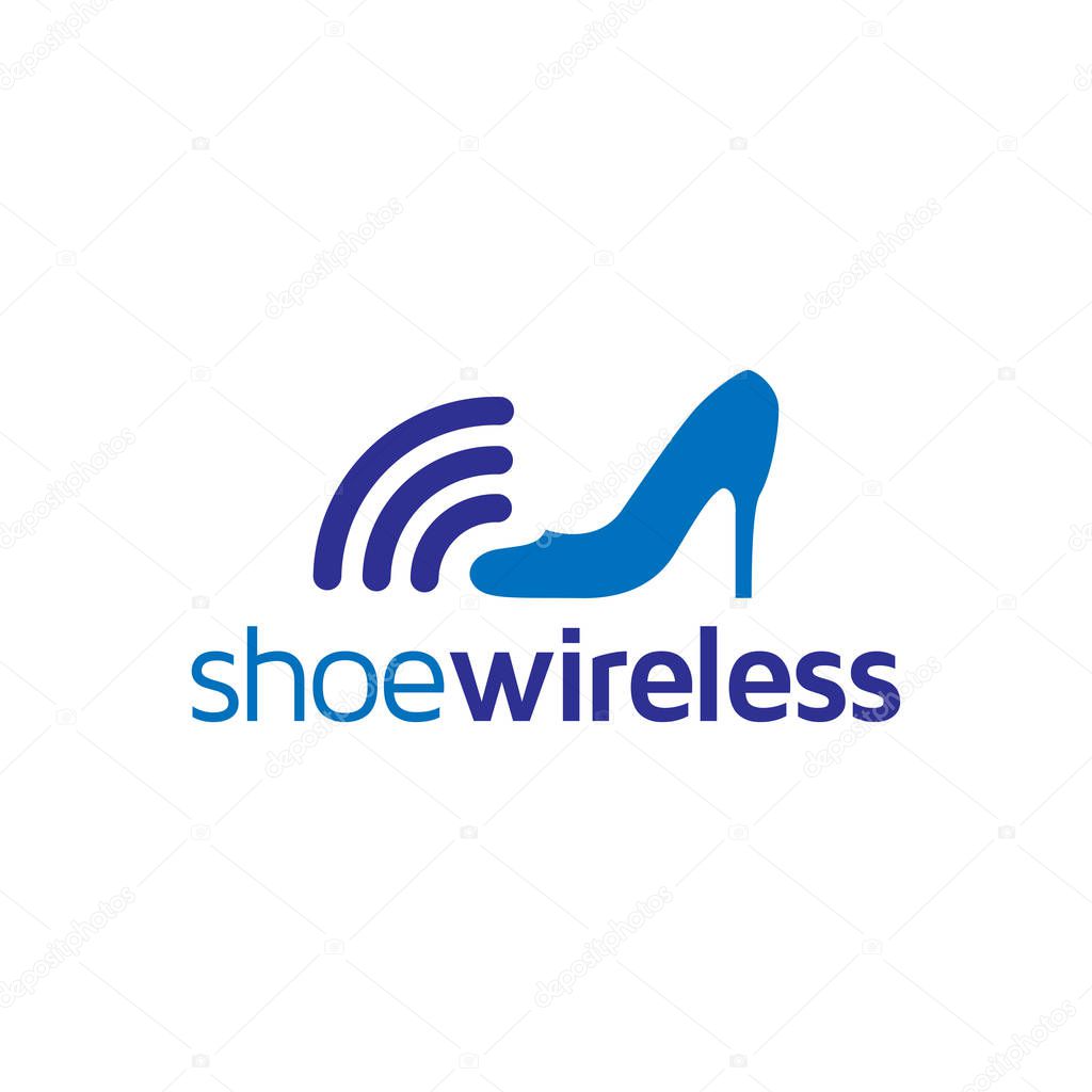 Shoes wireless logo icon vector