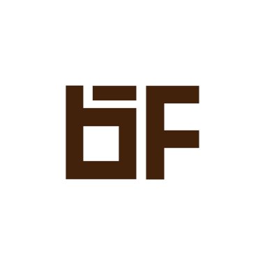 BF ilk harfleri küçük harf bağlantılı logo simge vektör