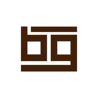 b g ilk harfleri küçük harf bağlantılı logo simge vektör