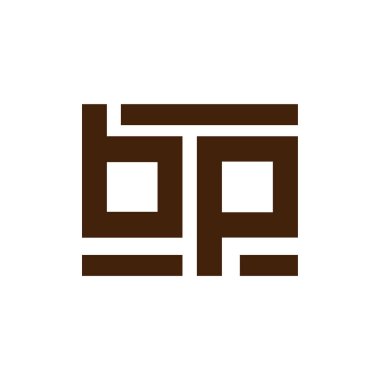 b p ilk harfleri küçük harf bağlantılı logo simge vektör