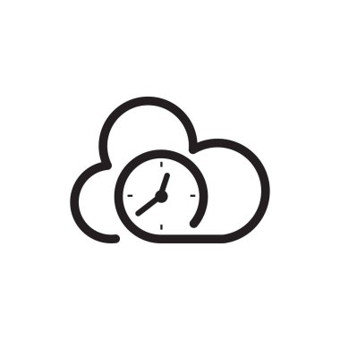 zaman saati ile bulut logo simge vektör şablonu