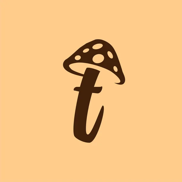 Carta Cogumelo Minúsculo Logotipo Ícone Vetor — Vetor de Stock