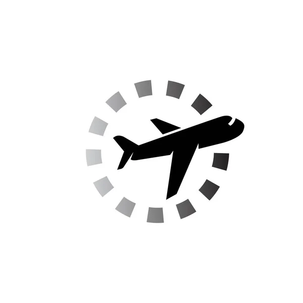 Plane Loading Logo Icon Vector Template — Stock Vector