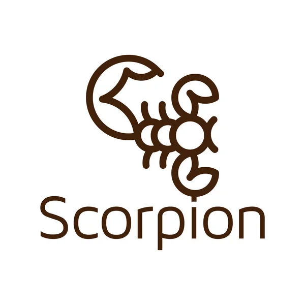 Línea Arte Escorpión Logotipo Icono Vector Plantilla — Vector de stock