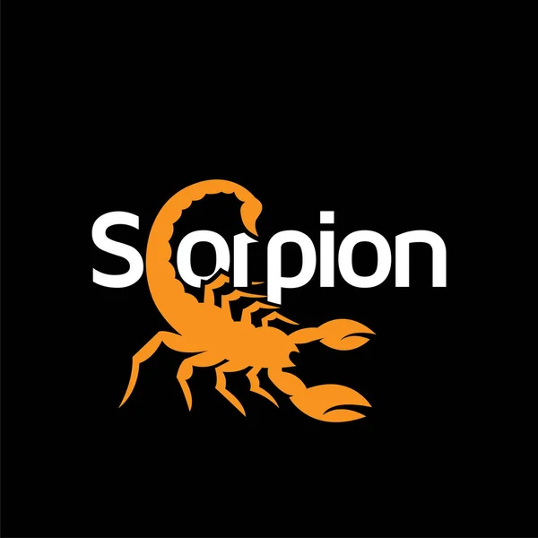 Escorpión Texto Logo Icono Vector — Vector de stock