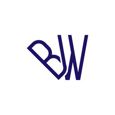 b w ilk mektup bağlantılı logo simge vektör