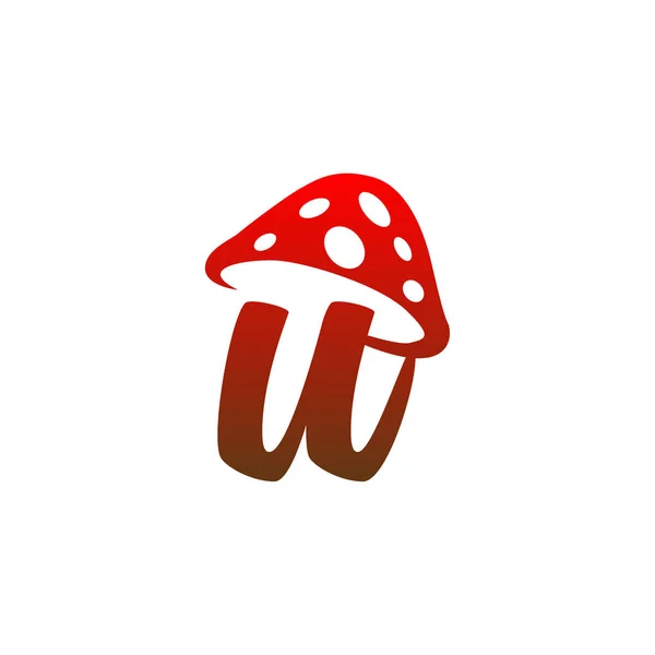 Litera Grzybów Logo Wektor — Wektor stockowy