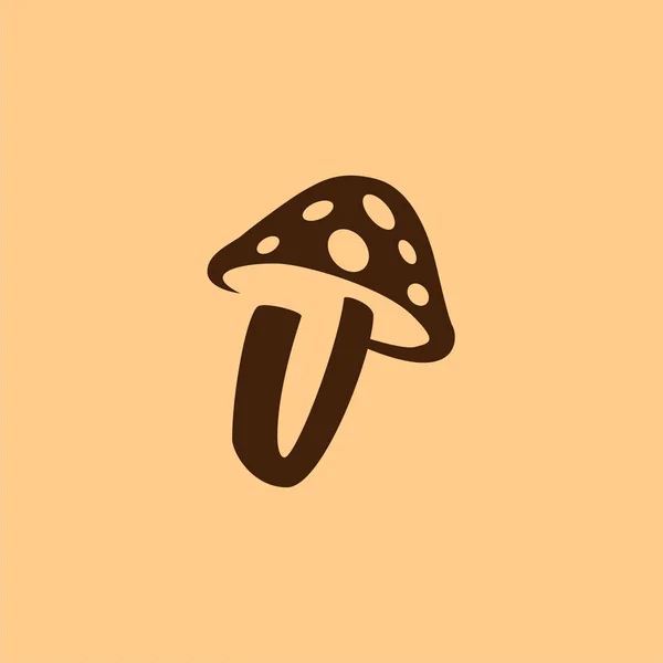 Letter Mushroom Logo Icon Vector — Stock Vector