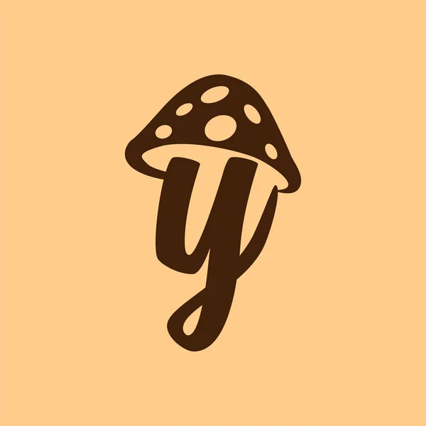 Letter Mushroom Logo Icon Vector — Stock Vector