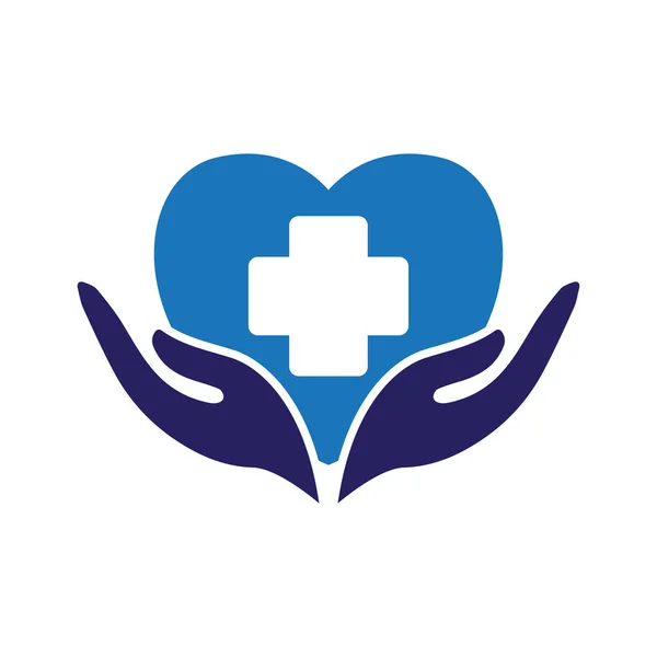 Láska Srdce Lékařskou Péči Logo Ikonu Vektorové — Stockový vektor
