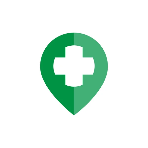 Polohu Lékařskými Kříž Vektorové Ikony Logo — Stockový vektor