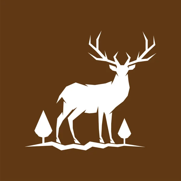 Deer Logo Ikon Vektor — Stock vektor