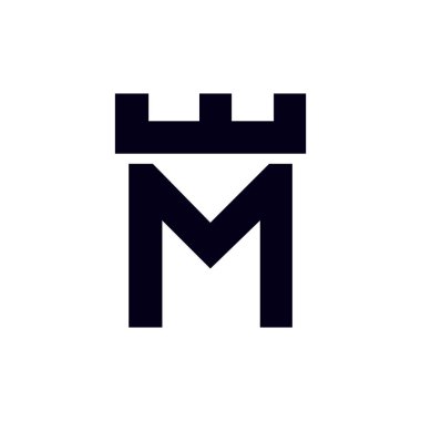 Kale kale ilk M logosu şablonu vektör