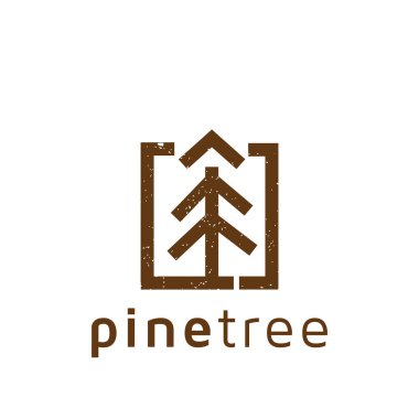 Özet satırı çam ağacı logo simge vektör şablonu