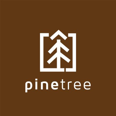 Özet satırı çam ağacı logo simge vektör şablonu