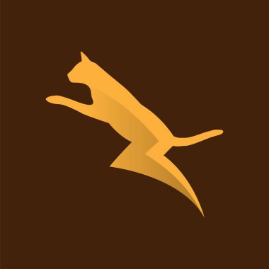 kedi elektrik enerji logo vektör