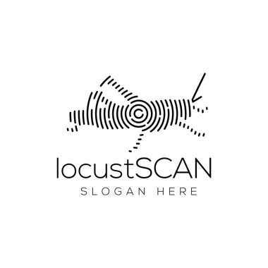 Locust tarama teknolojisi Logo vektör öğesi. Hayvan teknoloji Logo şablonu