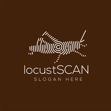 Locust tarama teknolojisi Logo vektör öğesi. Hayvan teknoloji Logo şablonu