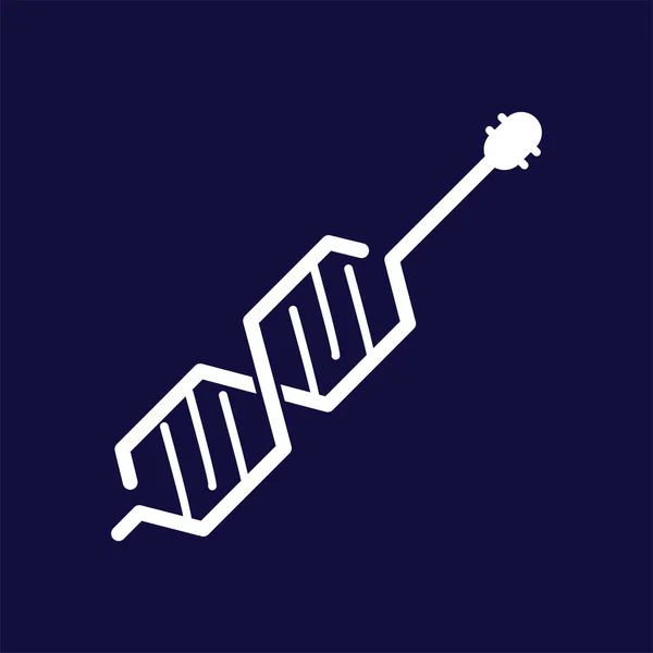 Dna Com Modelo Vetor Logotipo Guitarra — Vetor de Stock